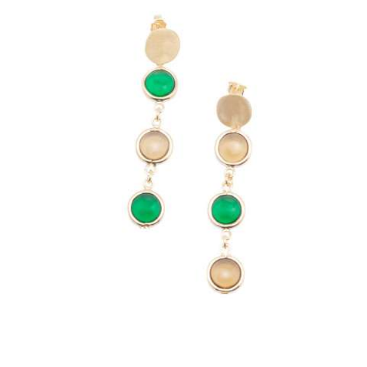 Pendientes IPPOCAMPO bañada en oro, esferas ovaladas. IPEL122