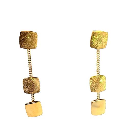 Pendientes IPPOCAMPO plata bañada cuadrados. IPCR80