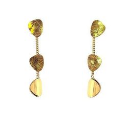 Pendientes IPPOCAMPO plata bañada planchas triangulares. IPCR83