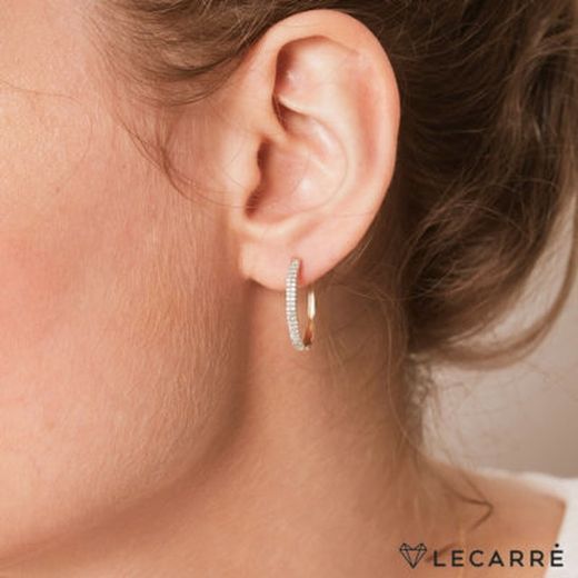 Pendientes LECARRÉ aros de pavé diamantes. GB100OA-00