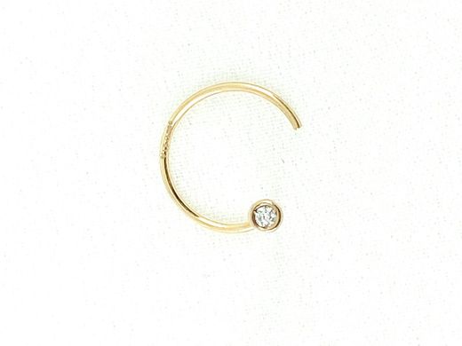 Pendiente LECARRÉ oro espiral redonda con diamante. GB104OA.00