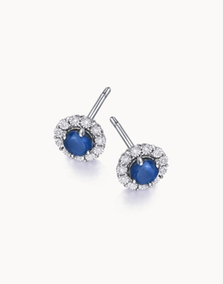 Pendientes LECARRÉ Glory Oro Blanco Zafiros Diamantes. GB171ZA-00