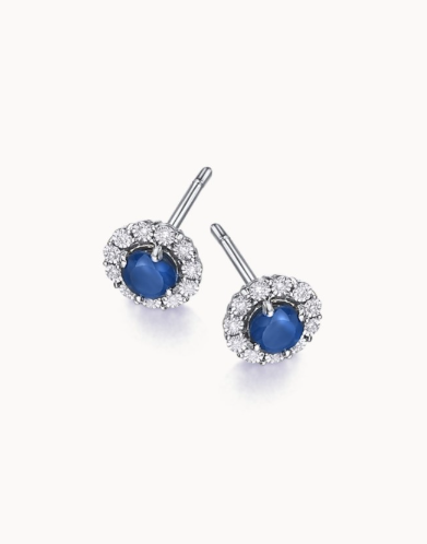 Pendientes LECARRÉ Glory Oro Blanco Zafiros Diamantes. GB171ZA-00
