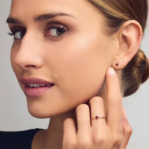 Pendientes LECARRÉ mini oro Rubi. GB168RU-00