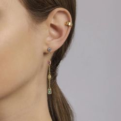 Pendientes MABINA colgantes dorados con piedras de colores ARCOÍRIS. 563658