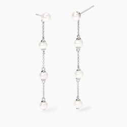 Pendientes MABINA de plata colgantes y perlas cultivadas 563935