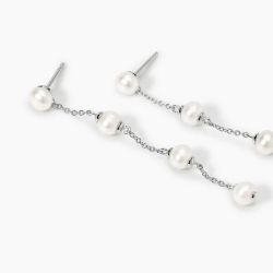 Pendientes MABINA de plata colgantes y perlas cultivadas 563935