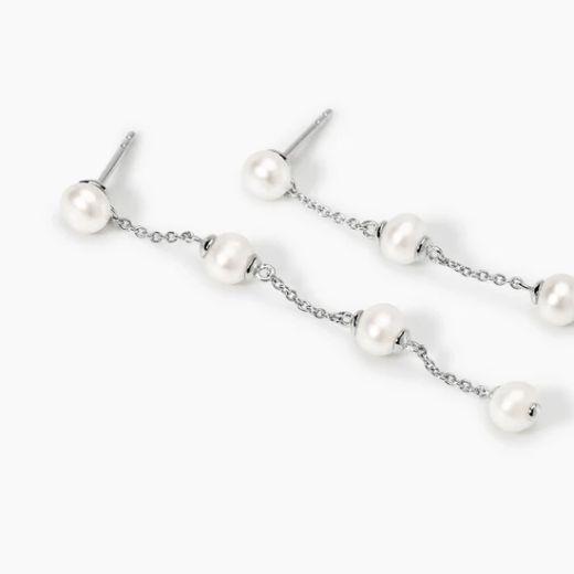 Pendientes MABINA de plata colgantes y perlas cultivadas 563935