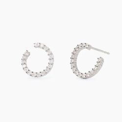 Pendientes MABINA de plata con circonitas FUTURISTA. 563755