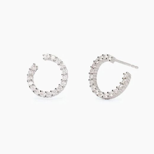 Pendientes MABINA de plata con circonitas FUTURISTA. 563755