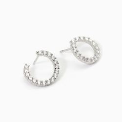Pendientes MABINA de plata con circonitas FUTURISTA. 563755