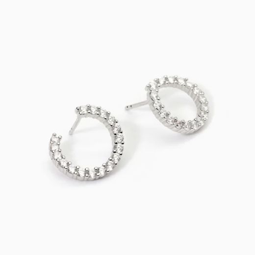 Pendientes MABINA de plata con circonitas FUTURISTA. 563755