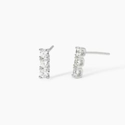 Pendientes MABINA de plata con circonitas. TRILOGÍA. 563713