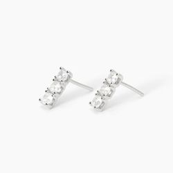 Pendientes MABINA de plata con circonitas. TRILOGÍA. 563713