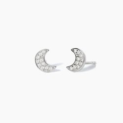 Pendientes MABINA de plata luna de circonita LUNA PEQUEÑA. 563239