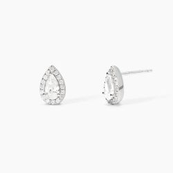 Pendientes MABINA de plata y circonitas  en forma de gota. 563736