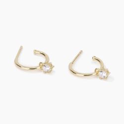 Pendientes MABINA dorados con punto de luz colgante. 563395