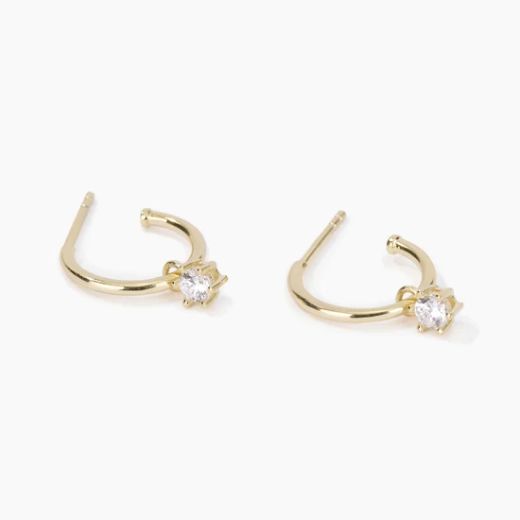 Pendientes MABINA dorados con punto de luz colgante. 563395