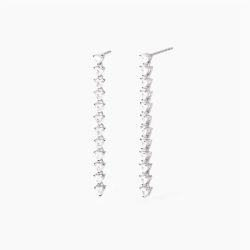 Pendientes MABINA largos y circonita  forma de corazón.563818