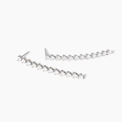 Pendientes MABINA largos y circonita forma de corazón.563818