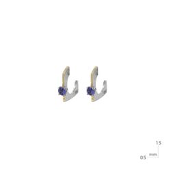 Pendientes MIQUEL SARDÀ de plata, oro, perla y tanzanita. 25156