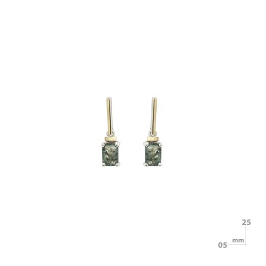 Pendientes MIQUEL SARDÀ de plata, oro y ágata. 26253