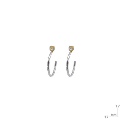 Pendientes MIQUEL SARDÀ de plata, oro y diamante. 25114