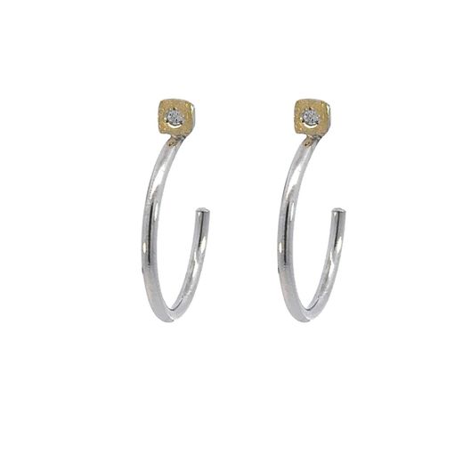 Pendientes MIQUEL SARDÀ de plata, oro y diamante. 25114