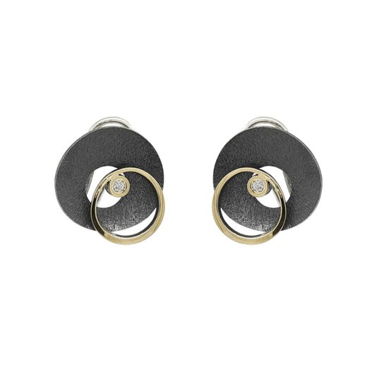 Pendientes MIQUEL SARDÀ de plata, oro y diamante lab. 26225