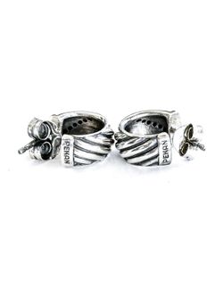 Pendientes PEKAN plata, oro y circonitas negras. MARO2300