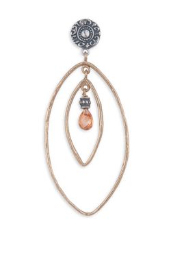 Pendientes PLATADEPALO de Plata 925, bronce y cuarzo fumé Dayen. WE192X