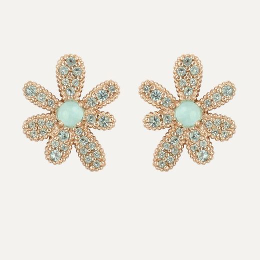 Pendientes SUNFIELD Anthea botón Baño oro rosa. PE064640/2/49