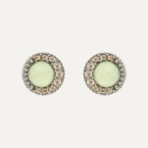 Pendientes SUNFIELD Zinnia mini Cuarzo Verde. PE064790/34