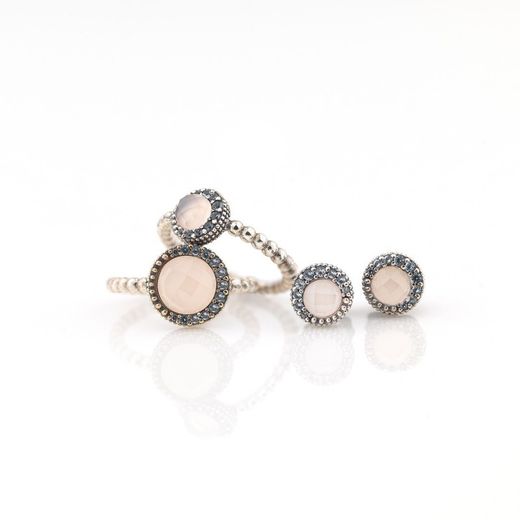 Pendientes SUNFIELD Zinnia mini azul aguamarina. PE064790/49