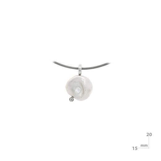 Colgante MIQUEL SARDÀ de plata, perla y diamante lab