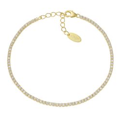 Pulsera AMEN dorada Tennis Mania circonitas blancas. BT1GB17