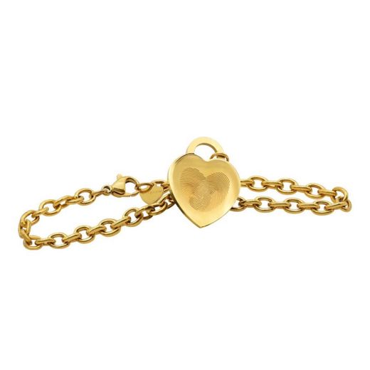 Pulsera AMEN-EMOTION Corazón Acero Baño Oro. EMACBRCUG4
