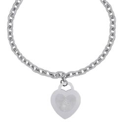 Pulsera AMEN-EMOTION Corazón Acero Baño Rodio. EMACBRCUB4