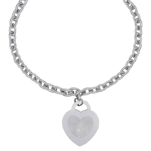 Pulsera AMEN-EMOTION Corazón Acero Baño Rodio. EMACBRCUB4