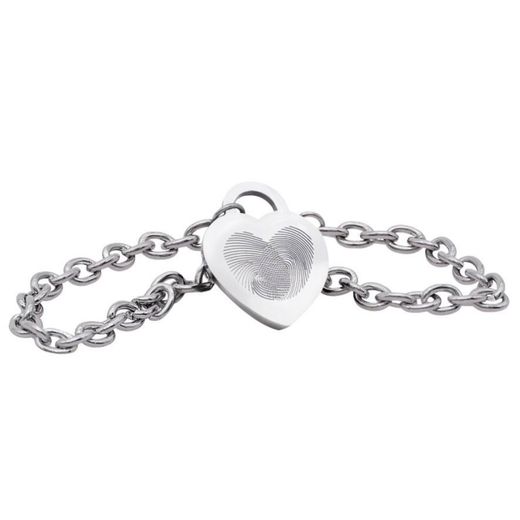 Pulsera AMEN-EMOTION Corazón Acero Baño Rodio. EMACBRCUB4