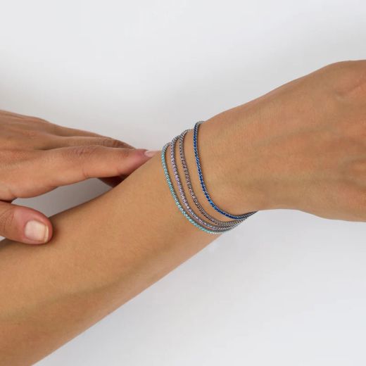 Pulsera AMEN Tennis Mania circonitas azules. BT1BBL17