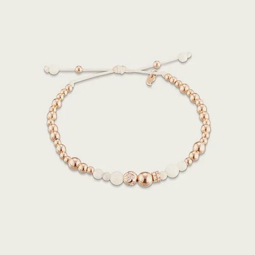 Pulsera CERVERA BARCELONA de oro rosa, diamantes y nácar. My Dreams.