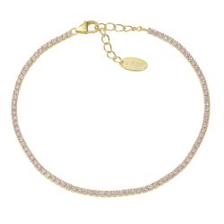 Pulsera dorada Tennis Mania circonitas rosas. BT1GRO17