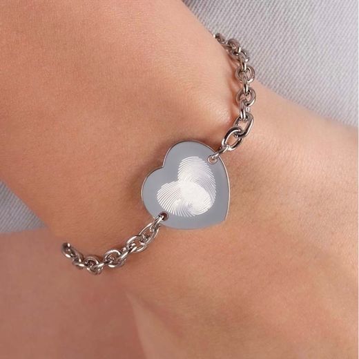 Pulsera Emotion Corazón Acero Baño Rodio EMACBRCUB3