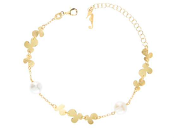 Pulsera IPPOCAMPO plata bañada y perlas. IPEL270