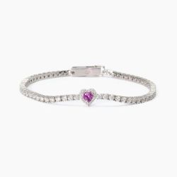 Pulsera MABINA tenis plata turmalina sintética y circonita. AMORÍO. 533838-18