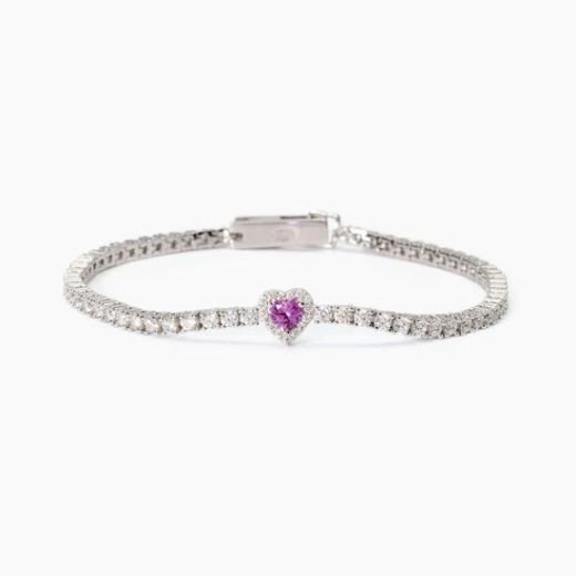 Pulsera MABINA tenis plata turmalina sintética y circonita. AMORÍO. 533838-18