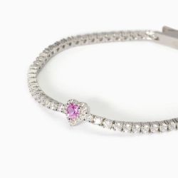 Pulsera MABINA tenis plata turmalina sintética y circonita. AMORÍO. 533838-18