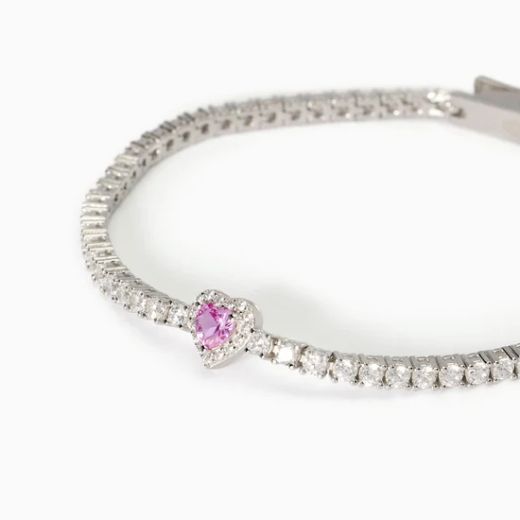 Pulsera MABINA tenis plata turmalina sintética y circonita. AMORÍO. 533838-18