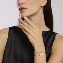 Pulsera MABINA tenis plata turmalina sintética y circonita. AMORÍO. 533838-18